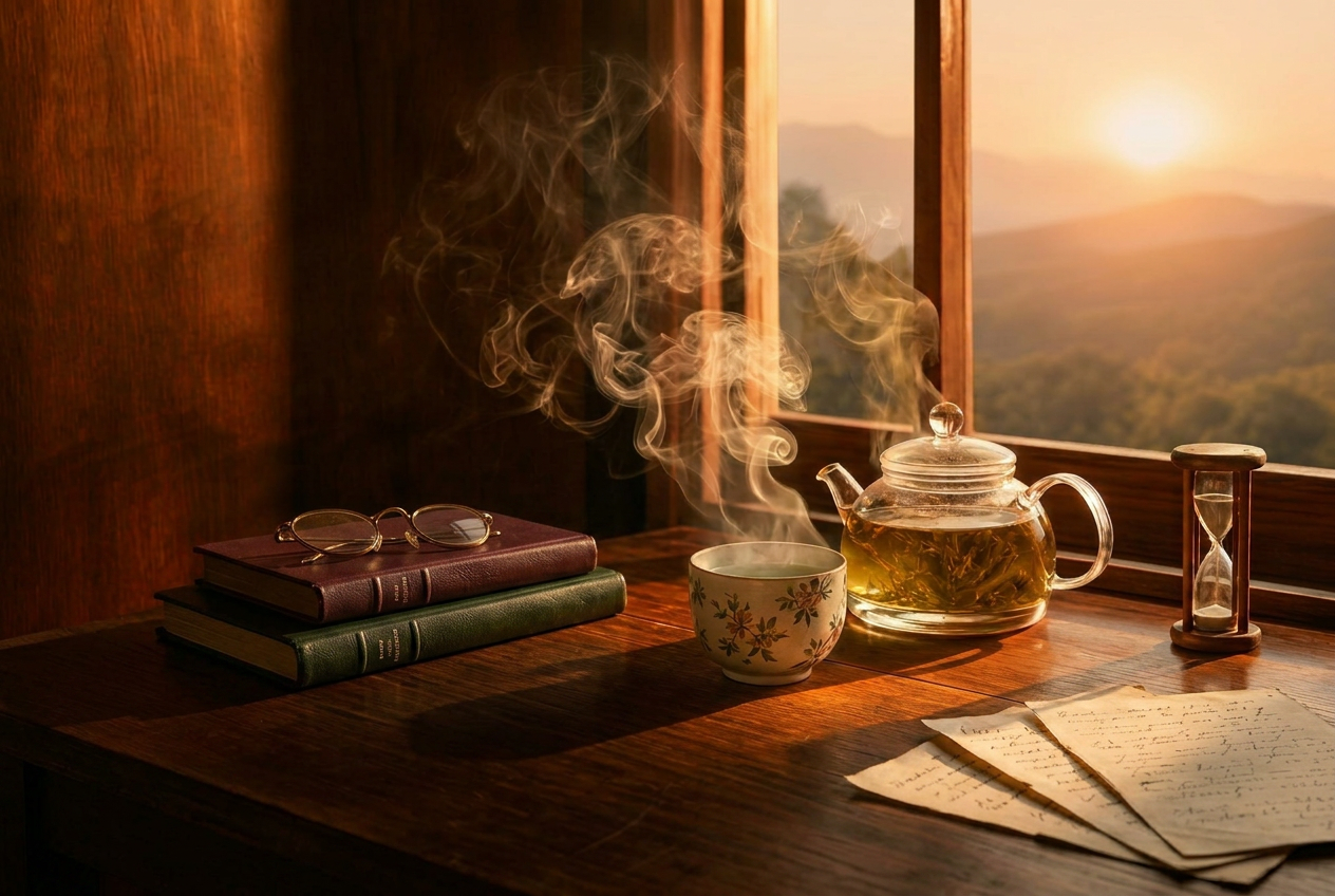 A quiet moment with a cup of tea